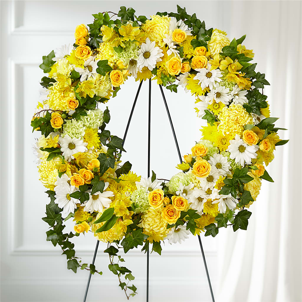 Golden Remembrance Wreath – Moda Flowers, Guaynabo PR
