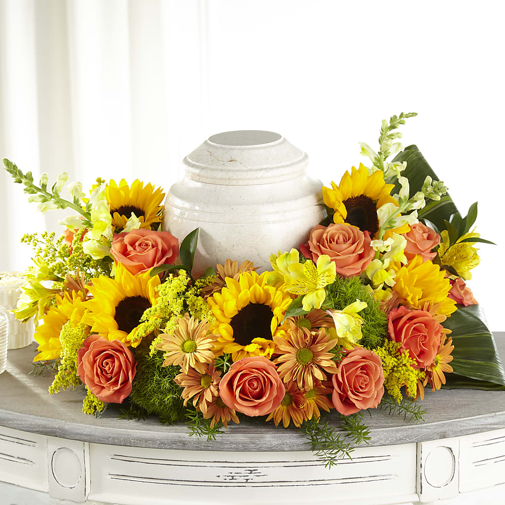 Faithful Sunflower Cremation Adornment – Moda Flowers, Guaynabo PR