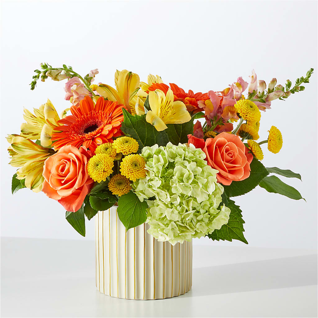 Autumn Sunshine Bouquet with Ivory Vase –  Moda Flowers, Guaynabo PR