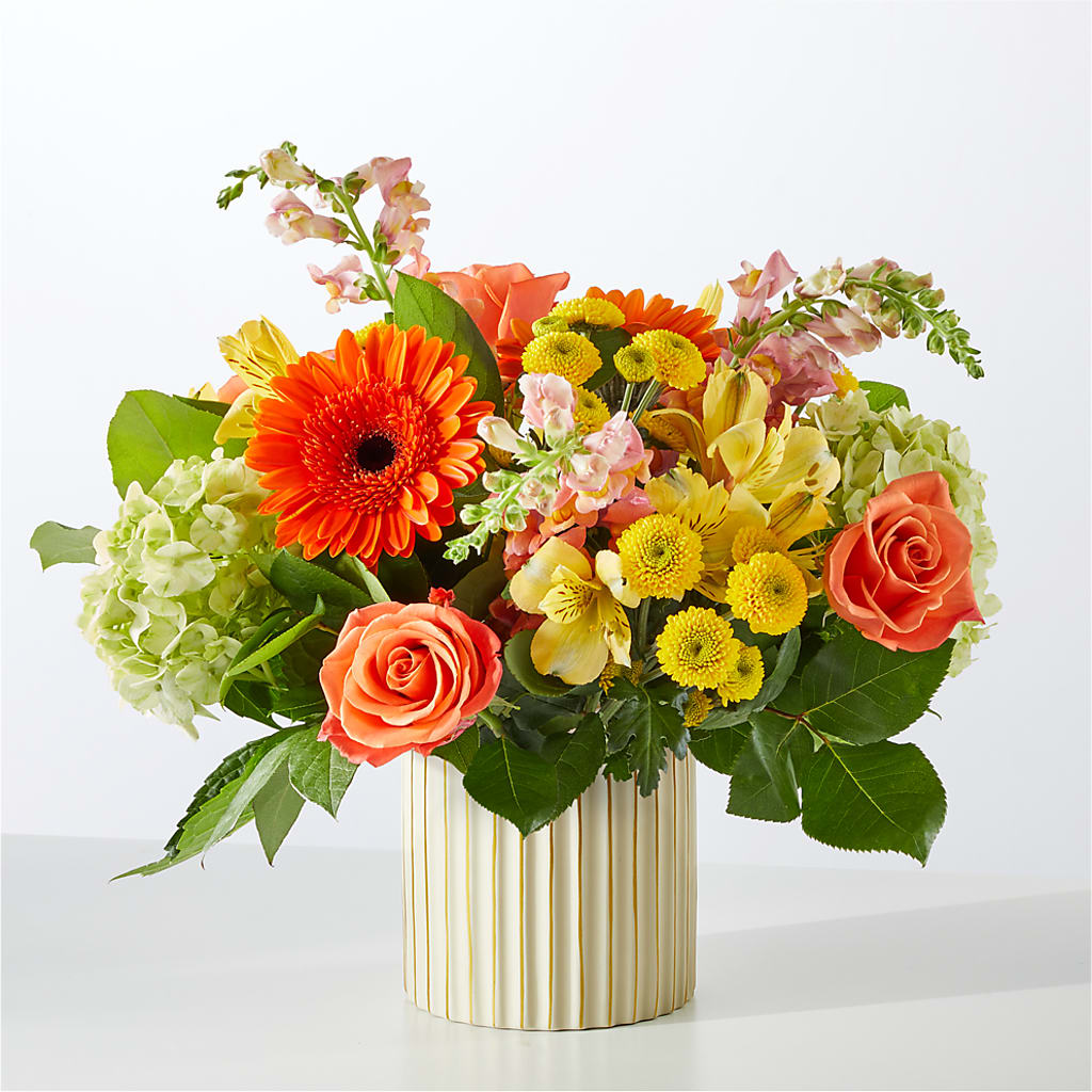 Autumn Sunshine Bouquet with Ivory Vase –  Moda Flowers, Guaynabo PR