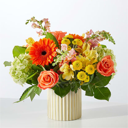 Autumn Sunshine Bouquet with Ivory Vase –  Moda Flowers, Guaynabo PR